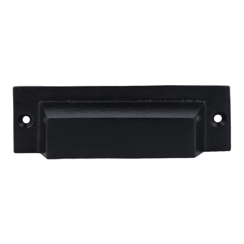 A29 Set of 10 Drawer Pulls, Industrial Cabinet Pulls for Bins, Doors, Black Kitchen Cabinet Handles and Cupboard Pulls for Drawers, Cast Iron, Black Coated Finish, 4.5 X 1 X 1.25 inch - Image 2